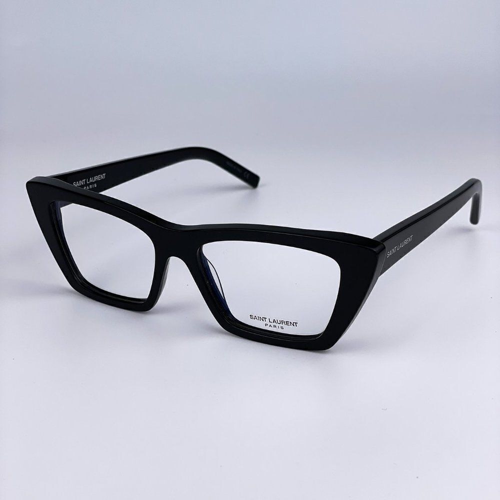 NEW Saint Laurent SL291 001 Black Cat Eye Blue Block Women Eyeglasses - Picture 6 of 14
